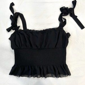 ARITZIA | BLACK CHIFFON TOP SIZE L